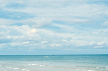 sea beach panorama, Blue ocean wave,  holiday  concept