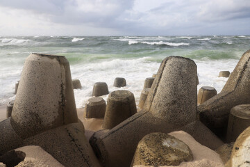 Wall Mural - Tetrapods at Hoernum, Sylt, Germany, Europe