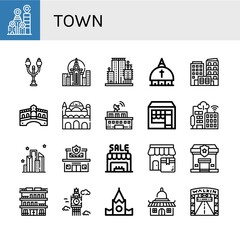 Poster - Set of town icons