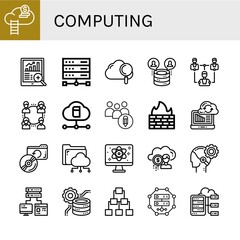 Wall Mural - Set of computing icons