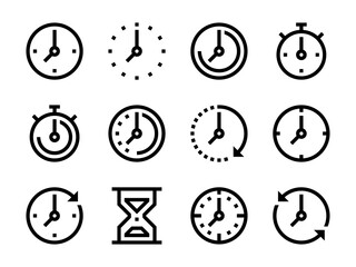 Poster - Clock and time vector icons.