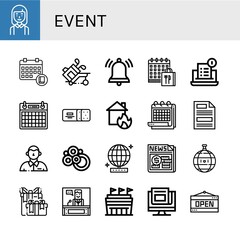 Sticker - event simple icons set