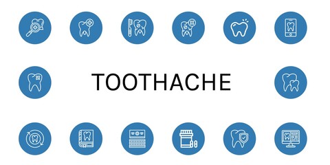 Poster - toothache simple icons set