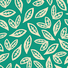 Poster - Seamless hand drawn pattern with leaves