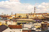 Fototapeta Miasto - Czech Republic Prague March 2019. Urban landscape roofs of a European city sunny day walk tourism