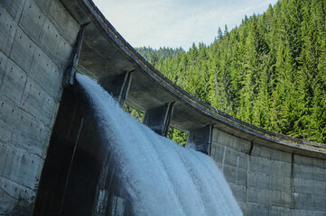 Spilling dam close up