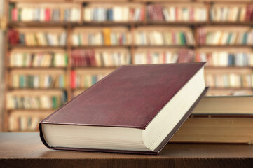 Wall Mural - Books on the shelf in the library