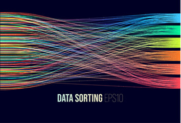 Wall Mural - Data sorting. Big data analytics stream. Information classification.