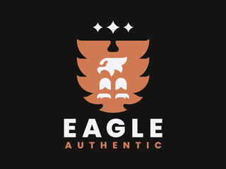 Wall Mural - Eagle heraldic logo design editable for your business.