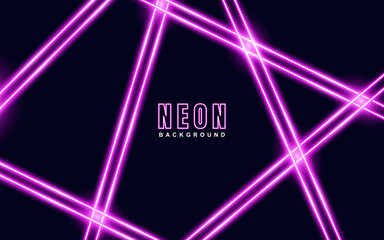 Aufkleber - Abstract diagonal geometric background with pink neon color light effect. Vector light illustration on dark concept can use for music cover poster, flyer, banner promotion, website, 