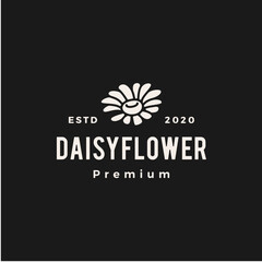 Wall Mural - daisy flower hipster vintage logo vector icon illustration