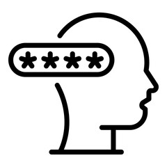 Poster - Smart thinking authentication icon. Outline smart thinking authentication vector icon for web design isolated on white background