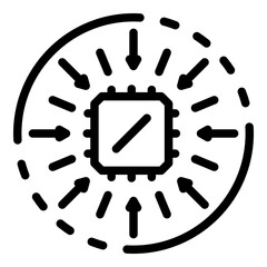 Poster - Operating system processor icon. Outline operating system processor vector icon for web design isolated on white background