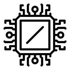 Poster - Operating system modern processor icon. Outline operating system modern processor vector icon for web design isolated on white background