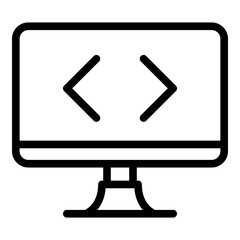 Poster - Operating system programming icon. Outline operating system programming vector icon for web design isolated on white background