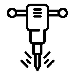 Poster - metallurgy hammer drill icon. outline metallurgy hammer drill vector icon for web design isolated on