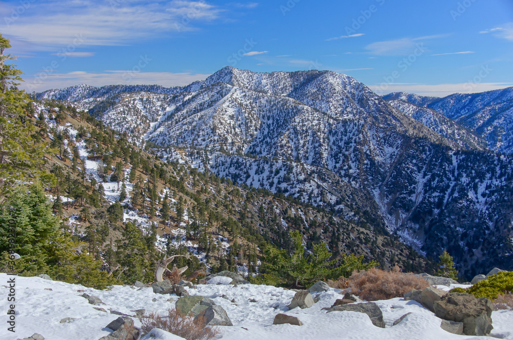 Views of Mount Baldy, AKA Mount San Antonio, the highest point in San