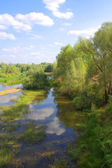 Wall Mural - Beautiful summer landscape with river