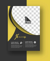 Wall Mural - Business flyer with space of image & logo- Brochure magazine cover page & poster template, vector illustration.