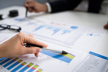 Poster - Financial Advisor Looking At Growth Progress Chart