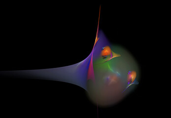 Poster - Fractals, an abstract colorful object on a black background