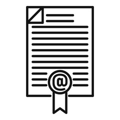 Poster - Online loan document icon. Outline online loan document vector icon for web design isolated on white background