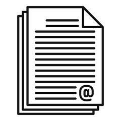 Poster - Online loan document stack icon. Outline online loan document stack vector icon for web design isolated on white background