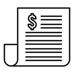 Poster - Paper money loan icon. Outline paper money loan vector icon for web design isolated on white background