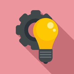 Poster - Gear bulb innovation icon. Flat illustration of gear bulb innovation vector icon for web design
