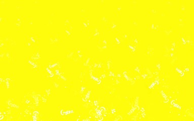  Light Yellow vector doodle background with leaves, branches.