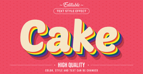 Poster - Editable text style effect - Rainbow cake theme style.