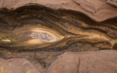 Gran Canaria, Textures of rocks at El Confital beach on the edge of Las Palmas