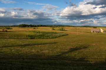 Wall Mural - summer landscapes with clouds and fields