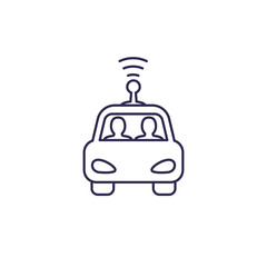 Poster - autonomous self drive car line icon