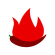 © Александр Науменко - Hot peppers and red fire on a white background, vector