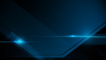 Wall Mural - Abstract Technology Hi-tech Futuristic Digital with Geometric Innovation on Dark Blue Background. High Tech Computer with Science and Technology. Vector Illustration