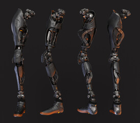 Sticker - Replacement robotic leg parts, 3d rendering