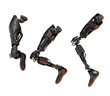 Replacement robotic leg parts, 3d rendering