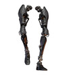 © Vladislav Ociacia - Replacement robotic leg parts in action, 3d rendering on white background
