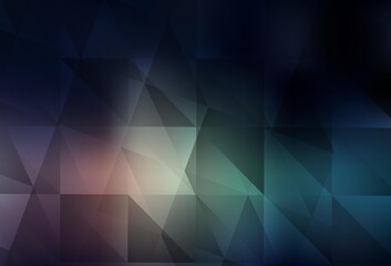 Dark Blue, Red vector shining triangular backdrop.