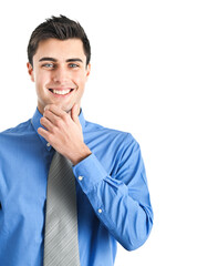 Wall Mural - Handsome young manager isolated on white background