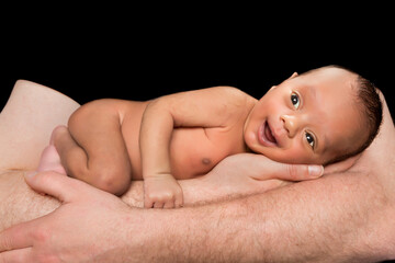 Wall Mural - Smiling biracial baby