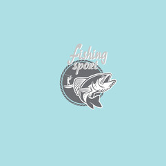 Wall Mural - image grayling fish logo