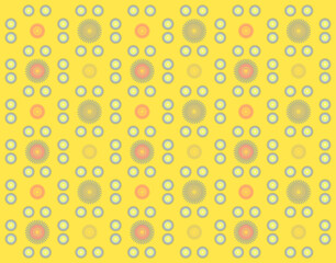 Wall Mural - Seamless floral pattern, floral print on yellow