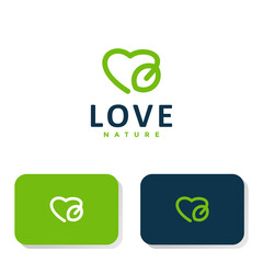 Sticker - love nature leaf logo