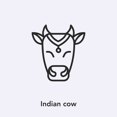 Poster - indian cow icon vector sign symbol
