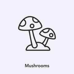 Poster - mushrooms icon vector sign symbol