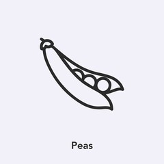 peas icon vector. Linear style sign for mobile concept and web design. peas symbol illustration. Pixel vector graphics - Vector. 