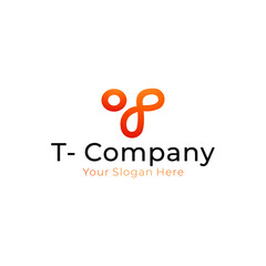Aufkleber - Letter T logo design template,Technology abstract dot connection cross vector logo icon circle logotype.