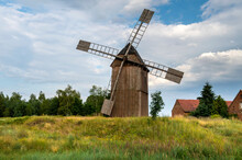 Old Wooden Windmill In Western Poland